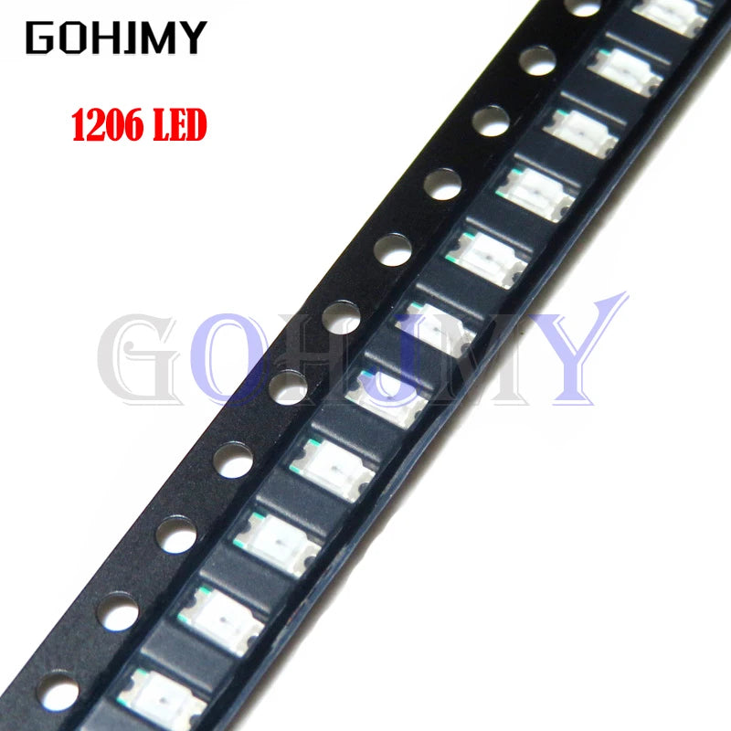 100pcs 0402 0603 0805 1206 1210 3528 5050 5730 smd led light emitting diode transparent red yellow green white blue LED Diode