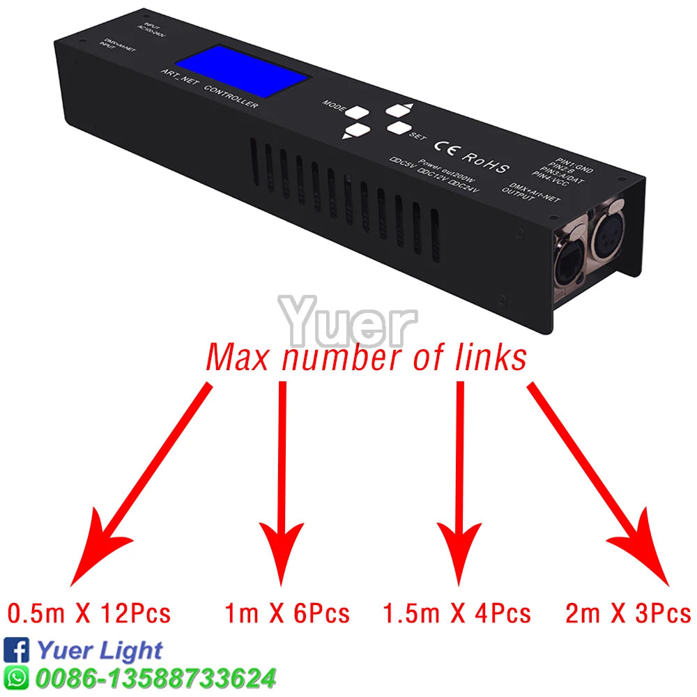 SMD 5050 RGB 3IN1 288 LED Pixel Light DMX 512 Control DJ Stage Party Disco Effect Wash Light  IC Digital Tube In Full Colour