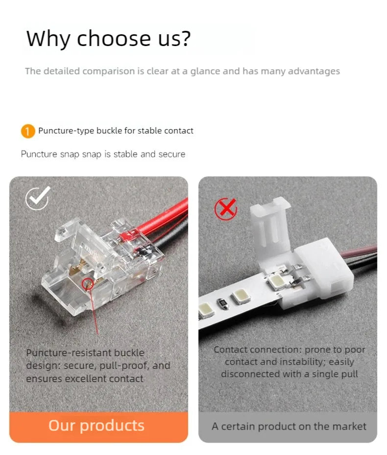 SMD LED Wire Connectors Strip To Strips Solderless Mini Buckle RGB Strips To Line Quick Terminal Block No Dark Area Connector