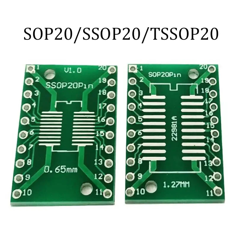 1PCS PCB Board SMD Turn To DIP  DFN10/EMSOP10 SOP  SSOP TSSOP 8 10 14 16 20 24 28 32 56SMT To DIP Adapter Converter Plate