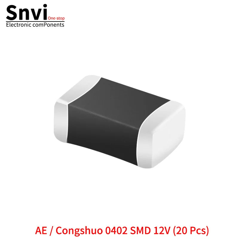 SMD Varistors: 0402, 0603, 0805 (Voltage Ratings: 5.5V, 8V, 12V, 14V, 18V, 22V, 26V, 30V, 33V, 38V, 45V)