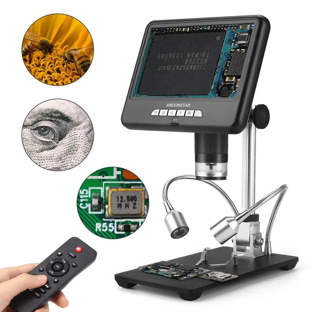 7Inch Screen  Digital Microscope 2MP 1080P Electronic Microscope For Soldering Long Object Distance For Cell Phone Repair Tools
