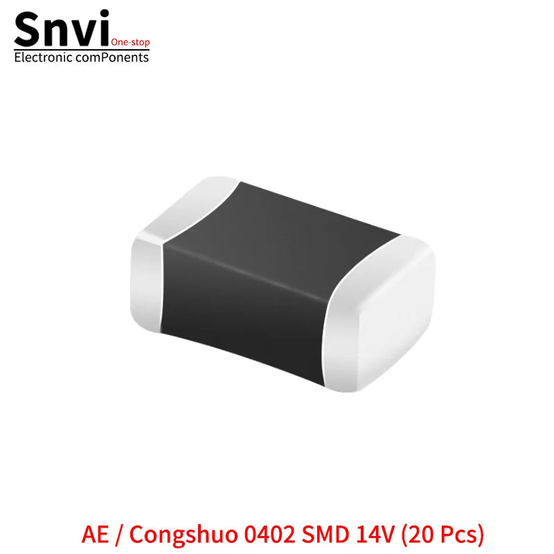 SMD Varistors: 0402, 0603, 0805 (Voltage Ratings: 5.5V, 8V, 12V, 14V, 18V, 22V, 26V, 30V, 33V, 38V, 45V)