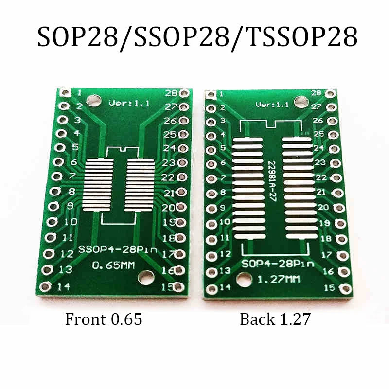 1PCS PCB Board SMD Turn To DIP  DFN10/EMSOP10 SOP  SSOP TSSOP 8 10 14 16 20 24 28 32 56SMT To DIP Adapter Converter Plate