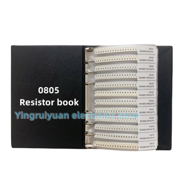 Resistor Kit Smd Book 0805 Chip Resistor Assortment Kit 0201 0402 0603 1206 1% FR-07 SMT 170 Values 0R-10M Smd Sample Book