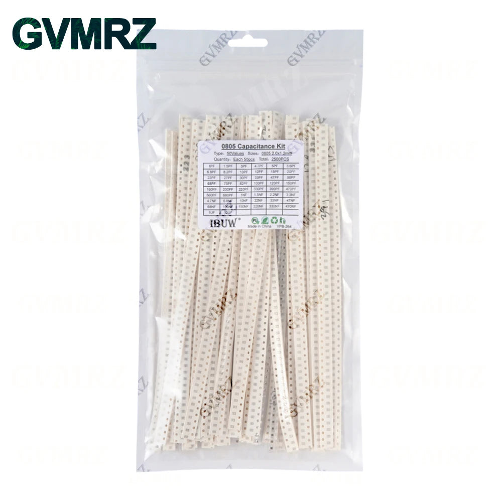 0402 0603 0805 1206 SMD Ceramic Capacitor Assorted Kit 1pF - 10uF 100PF 10NF 100NF 0.47UF 1UF Chip Capacitance Set