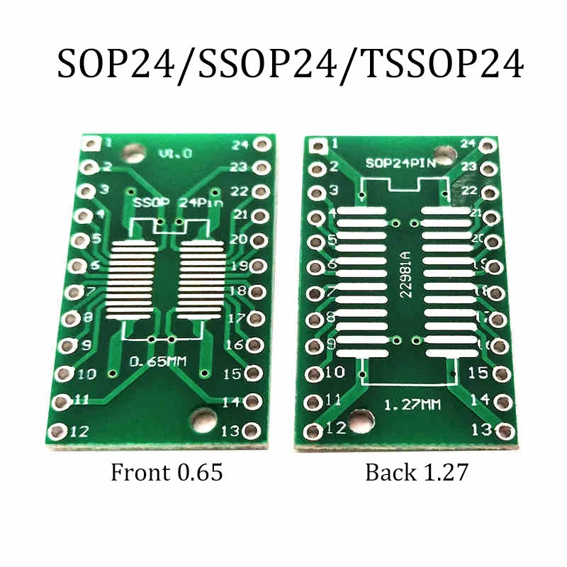 1PCS PCB Board SMD Turn To DIP  DFN10/EMSOP10 SOP  SSOP TSSOP 8 10 14 16 20 24 28 32 56SMT To DIP Adapter Converter Plate