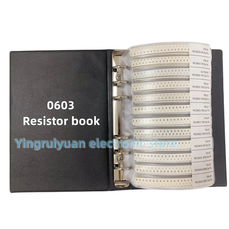 Resistor Kit Smd Book 0805 Chip Resistor Assortment Kit 0201 0402 0603 1206 1% FR-07 SMT 170 Values 0R-10M Smd Sample Book