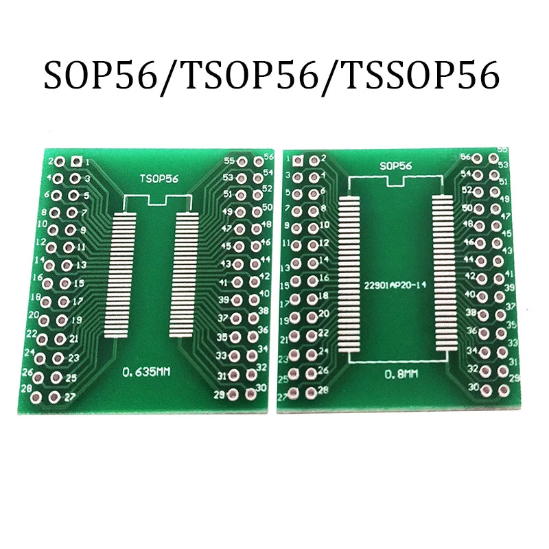 1PCS PCB Board SMD Turn To DIP  DFN10/EMSOP10 SOP  SSOP TSSOP 8 10 14 16 20 24 28 32 56SMT To DIP Adapter Converter Plate