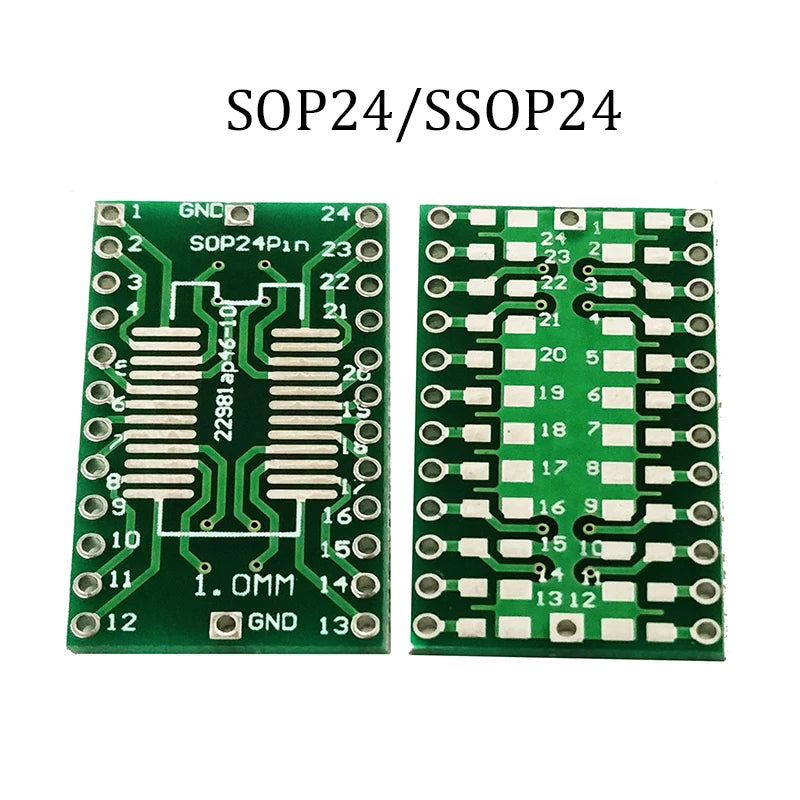 1PCS PCB Board SMD Turn To DIP  DFN10/EMSOP10 SOP  SSOP TSSOP 8 10 14 16 20 24 28 32 56SMT To DIP Adapter Converter Plate