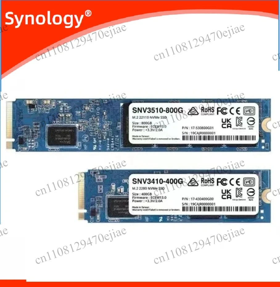 Synology SNV3410 Enterprise-Class M.2 NVMe SSD - High-Performance 400GB & 800GB Solid State Drive (SNV3410-400G / SNV3410-800G)