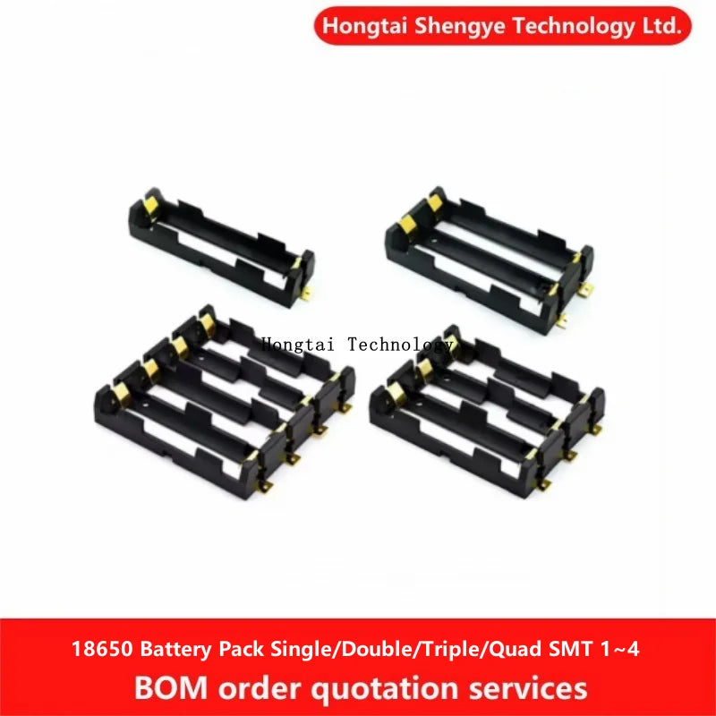 18650 Battery Pack Single/Double/Triple/Quad SMT 1-position 2-position 3-position 4-position Gold-plated Chip Battery Holder SMD