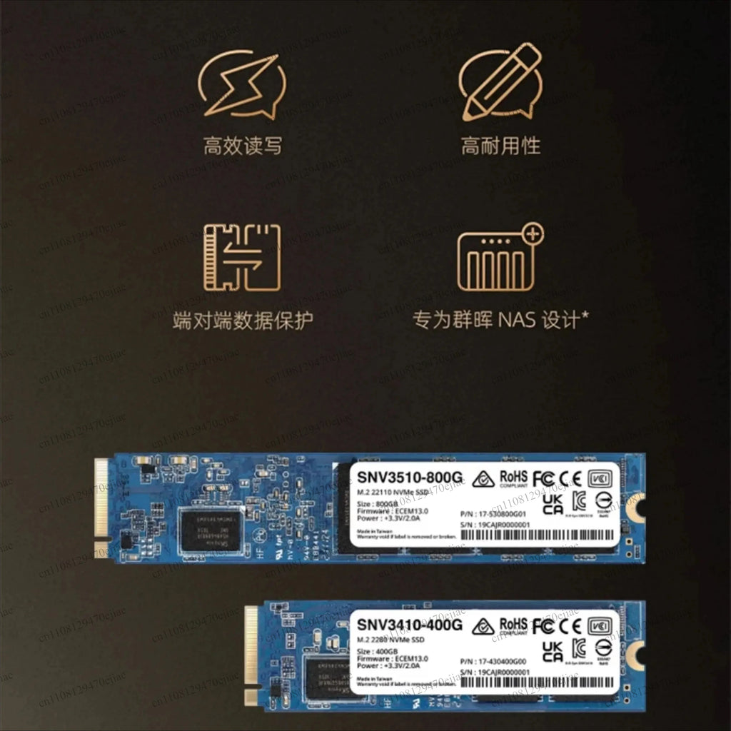 Synology SNV3410 Enterprise-Class M.2 NVMe SSD - High-Performance 400GB & 800GB Solid State Drive (SNV3410-400G / SNV3410-800G)