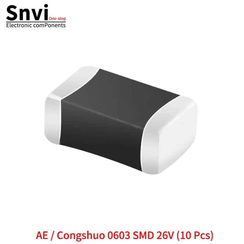 SMD Varistors: 0402, 0603, 0805 (Voltage Ratings: 5.5V, 8V, 12V, 14V, 18V, 22V, 26V, 30V, 33V, 38V, 45V)