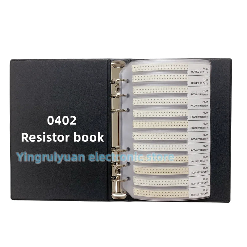 Resistor Kit Smd Book 0805 Chip Resistor Assortment Kit 0201 0402 0603 1206 1% FR-07 SMT 170 Values 0R-10M Smd Sample Book