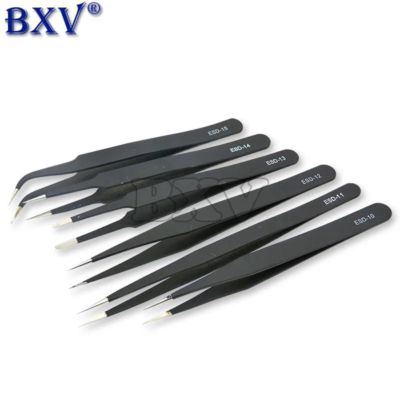 Ibuw VETUS BGA ESD Stainless Steel Antistatic Tweezers ESD-10 ESD-11 ESD-12 ESD-13 ESD-14 ESD-15  SMD Reworking Soldering Tools