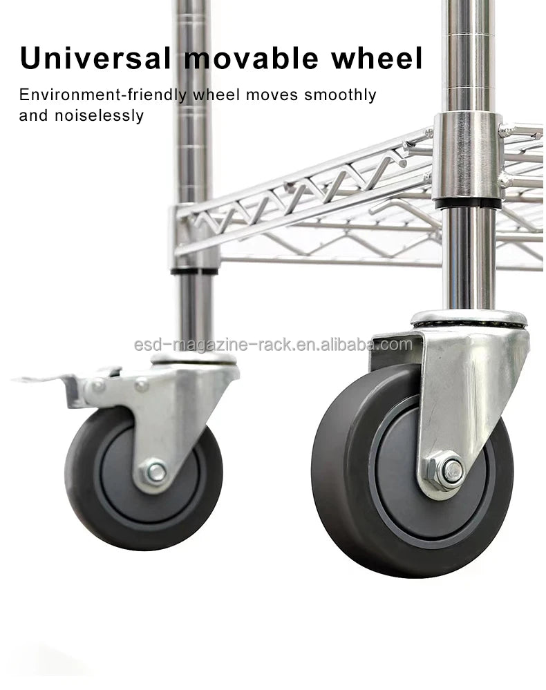 Carbon Steel SMT ESD SMD PCB Reel Storage Shelving Rack Trolley Cart