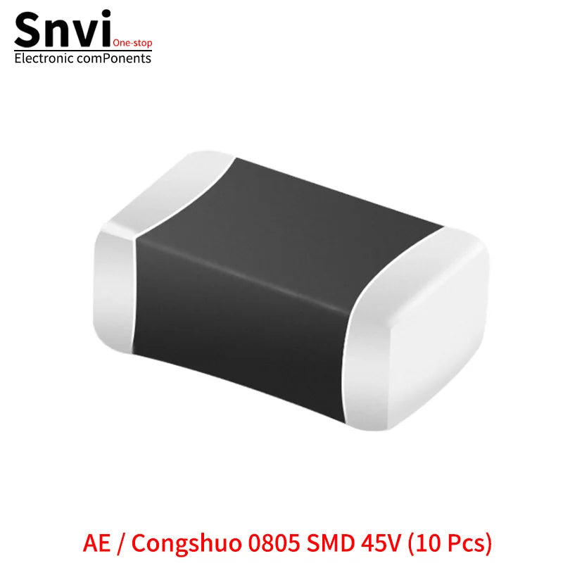 SMD Varistors: 0402, 0603, 0805 (Voltage Ratings: 5.5V, 8V, 12V, 14V, 18V, 22V, 26V, 30V, 33V, 38V, 45V)