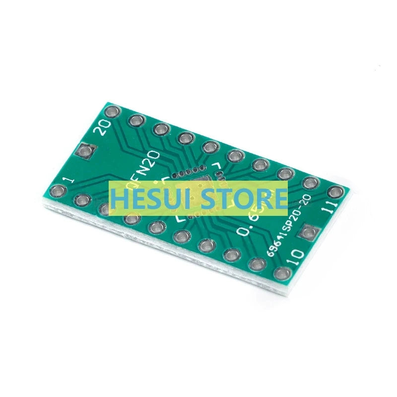 QFN20 adapter SMD to DIP 0.5/0.65mm spacing IC test board