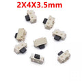 10pcs/lot 2x4x3.5 2*4*3.5 MM micro SMD Tact Switch side button Switch phone button