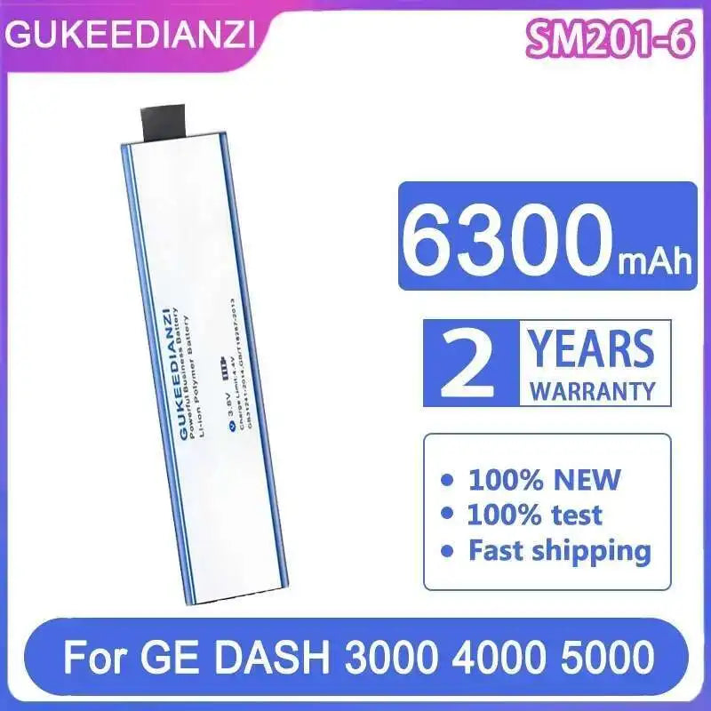 Durable SM201-6 For GE Dash 3000 4000 5000 B20 B30 B40 B20I B30I B40I SM 201-6 Medical Monitor Battery 6300Mah