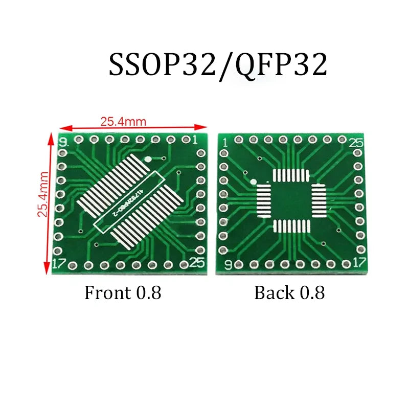1PCS PCB Board SMD Turn To DIP  DFN10/EMSOP10 SOP  SSOP TSSOP 8 10 14 16 20 24 28 32 56SMT To DIP Adapter Converter Plate