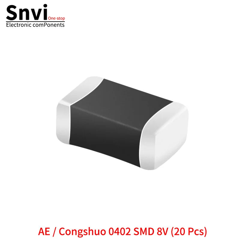 SMD Varistors: 0402, 0603, 0805 (Voltage Ratings: 5.5V, 8V, 12V, 14V, 18V, 22V, 26V, 30V, 33V, 38V, 45V)