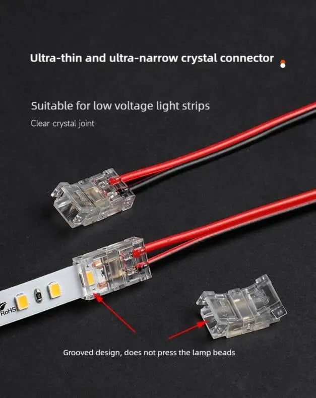 SMD LED Wire Connectors Strip To Strips Solderless Mini Buckle RGB Strips To Line Quick Terminal Block No Dark Area Connector