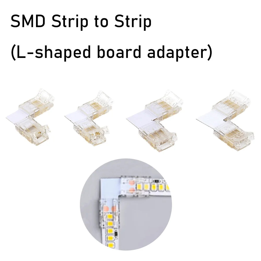 SMD LED Wire Connectors Strip To Strips Solderless Mini Buckle RGB Strips To Line Quick Terminal Block No Dark Area Connector