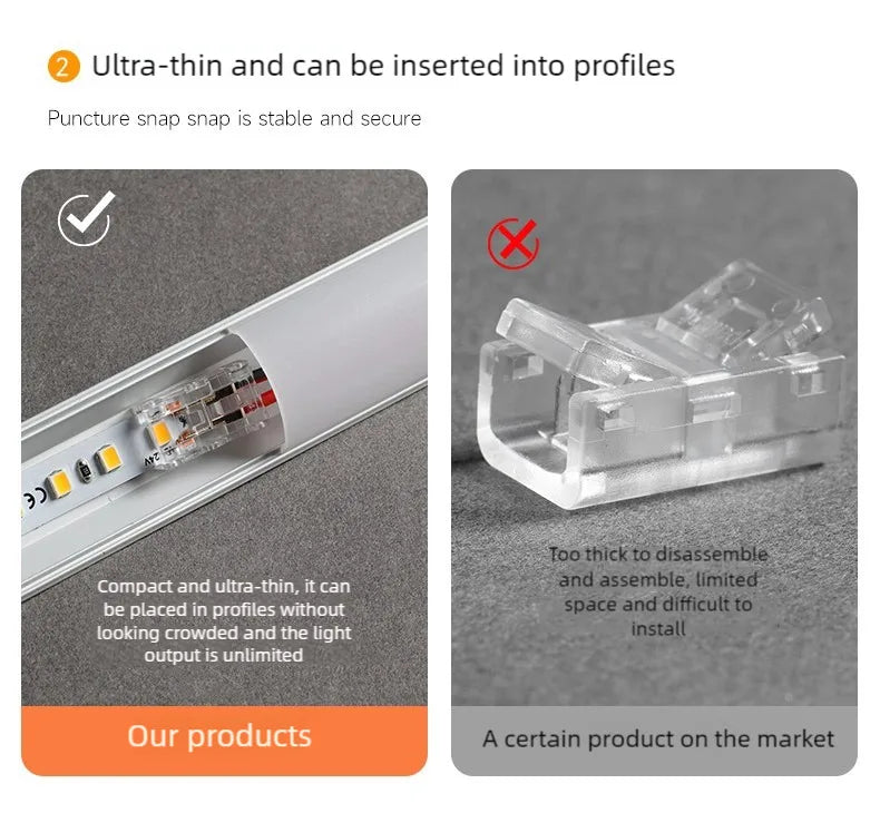 SMD LED Wire Connectors Strip To Strips Solderless Mini Buckle RGB Strips To Line Quick Terminal Block No Dark Area Connector
