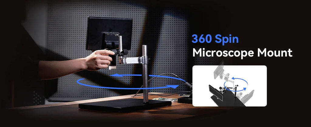 TOMLOV Microscope Digital 4K For Soldering TM4K Flex Arm 2000X HDMI Microscope Electronics Repair 10" LCD Coin Microscopio 64GB