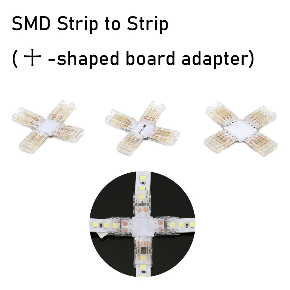 SMD LED Wire Connectors Strip To Strips Solderless Mini Buckle RGB Strips To Line Quick Terminal Block No Dark Area Connector