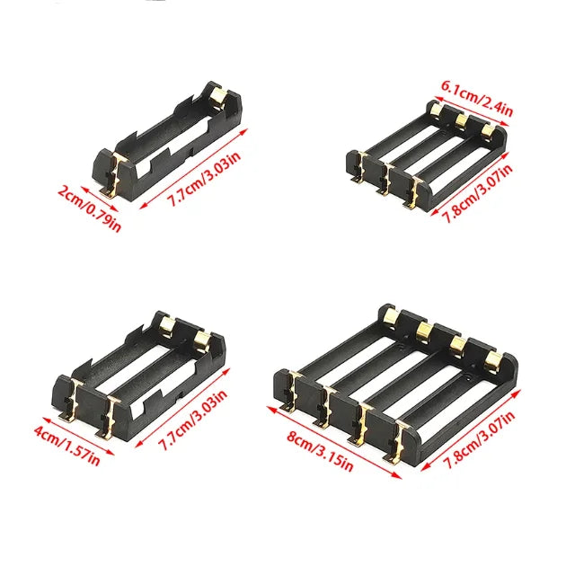 18650 Battery Pack Single/Double/Triple/Quad SMT 1-position 2-position 3-position 4-position Gold-plated Chip Battery Holder SMD