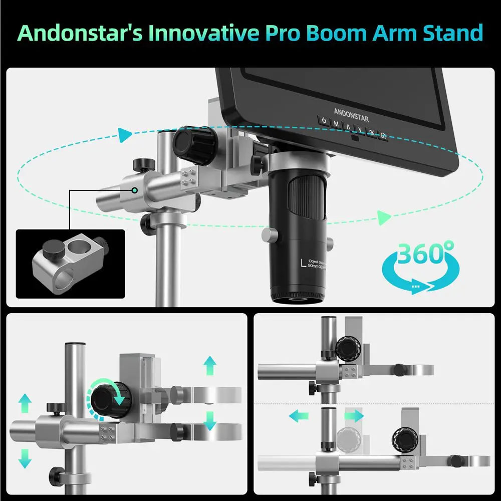 Andonstar AD249SM-Plus Trinocular UHD 2160P HDMI/USB Digital Microscope 2000X for PCB/SMD Electronics Soldering for Phone Repair