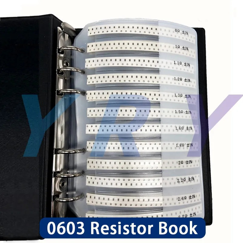 Resistor Kit Smd Book 0805 Chip Resistor Assortment Kit 0201 0402 0603 1206 1% FR-07 SMT 170 Values 0R-10M Smd Sample Book