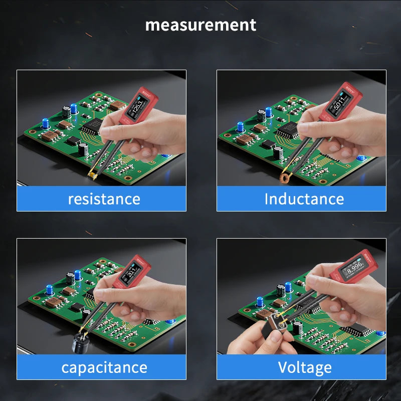 ZOYI ZT-MD2 Automatic RLC/ESR Tester SMD Component Tweezers Multimeter Capacitance Resistance Meter for Electronic Component Tes