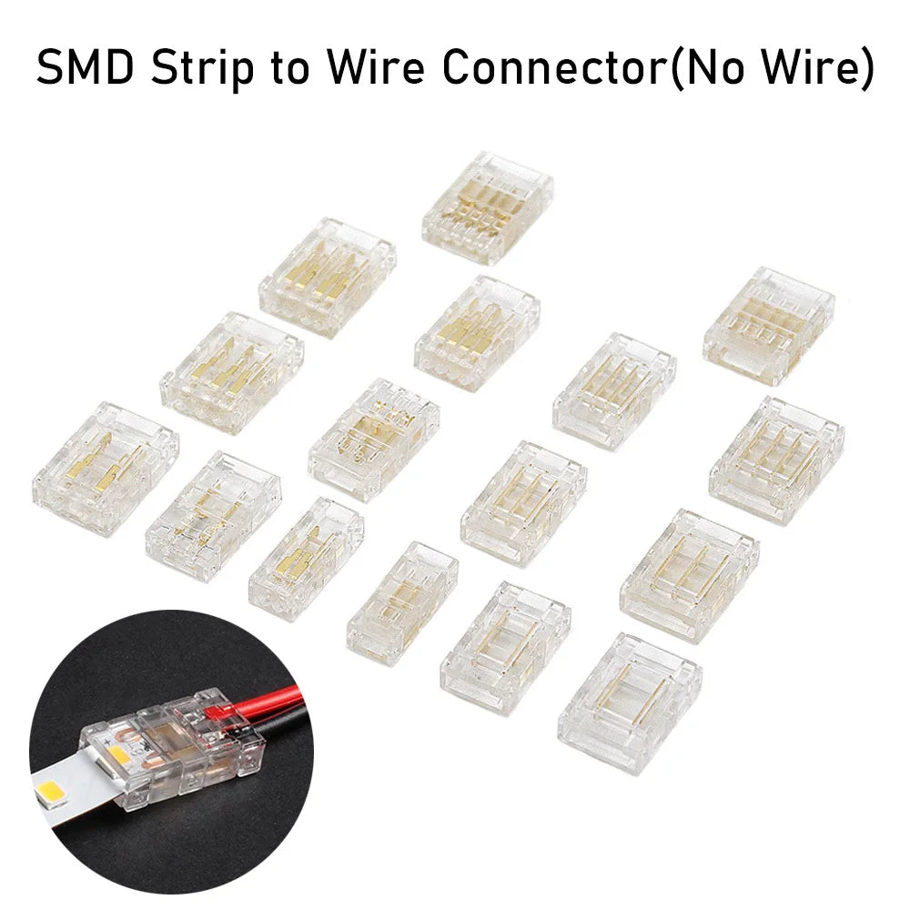 SMD LED Wire Connectors Strip To Strips Solderless Mini Buckle RGB Strips To Line Quick Terminal Block No Dark Area Connector
