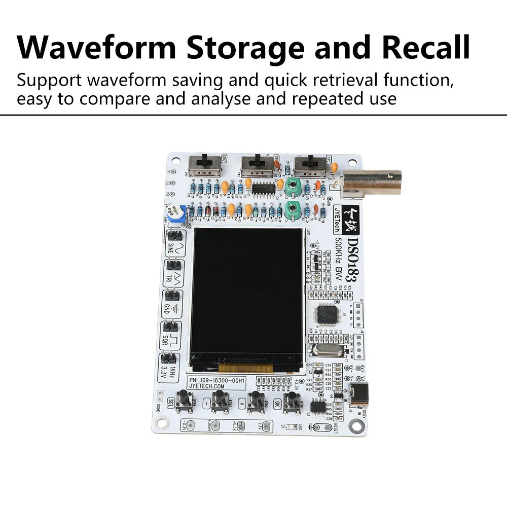 DSO183 DC 5V DIY Digital Oscilloscope Kit 0-500kHz Oscilloscope Electronic Soldering Kit Type-C Interface Suitable for Teaching