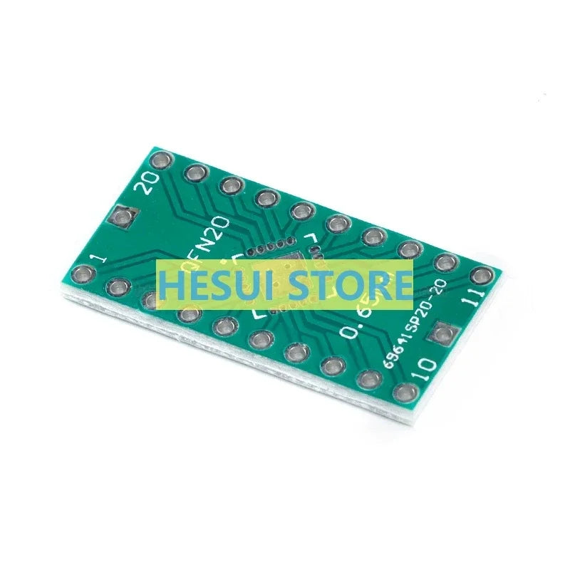 QFN20 adapter SMD to DIP 0.5/0.65mm spacing IC test board