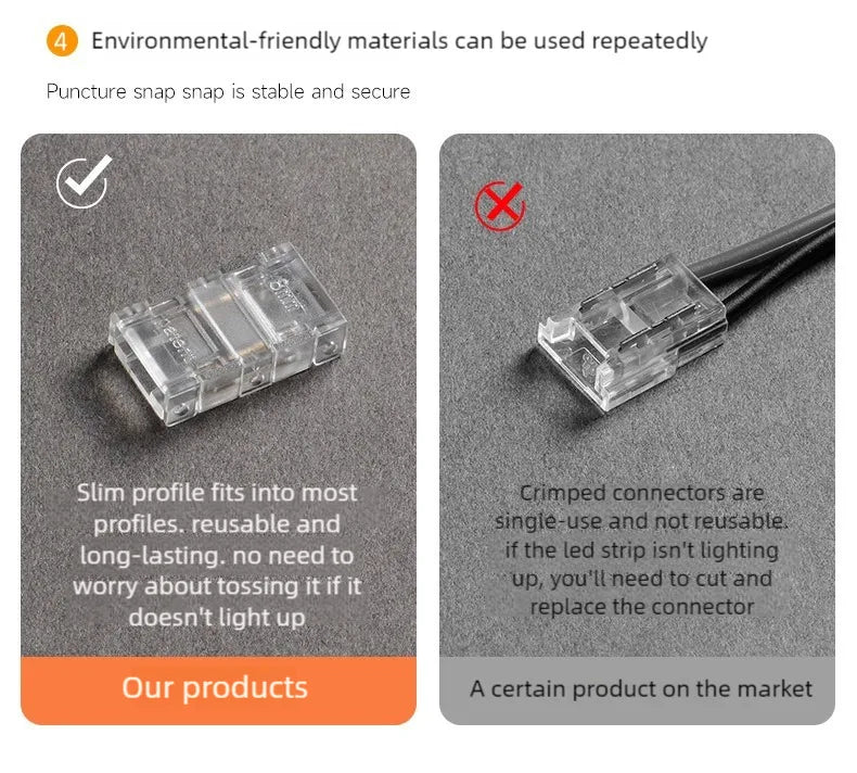SMD LED Wire Connectors Strip To Strips Solderless Mini Buckle RGB Strips To Line Quick Terminal Block No Dark Area Connector