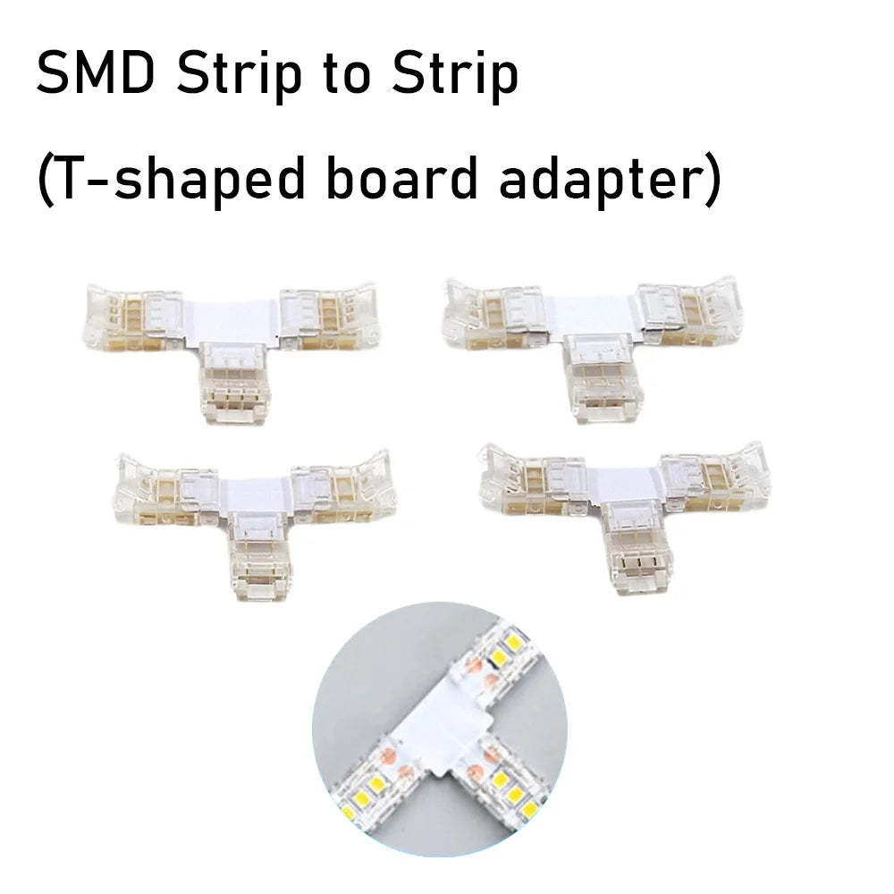 SMD LED Wire Connectors Strip To Strips Solderless Mini Buckle RGB Strips To Line Quick Terminal Block No Dark Area Connector